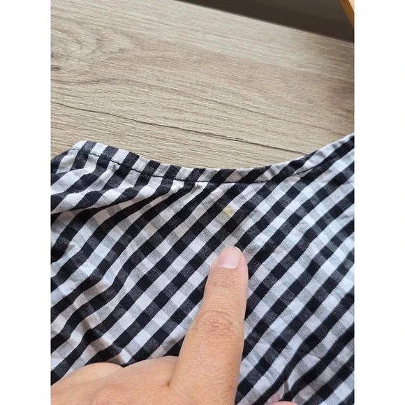 Coco & Shay Women Top 3XL Black White Gingham Peplum Tie Front Sleeveless - Picture 9 of 9